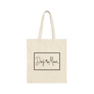Dog Mom Cotton Canvas Tote Bag | Cute Dog Lover Gift | Durable Everyday Bag